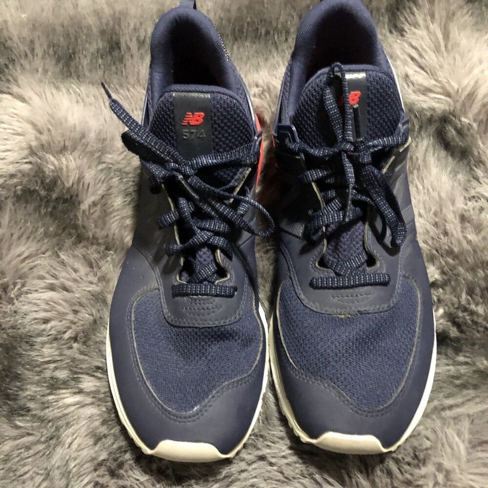 NEW BALANCE Men's 574 Sneakers, Size 11.5, Navy/Red/ White, MS574SCO. Light